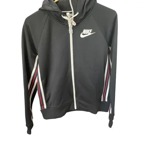 NIKE Hoodie + Joggers Set – Charcoal Gray, Red Stripe, Size Small, Athleisure - Picture 2 of 12